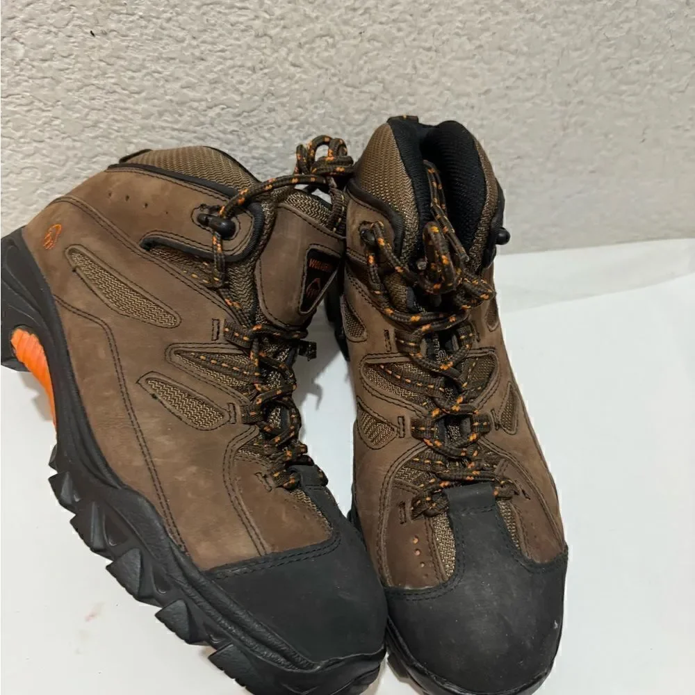 Wolverine Hudson  Steel Toe Work Boots Hiking Brown Mid Cut Size 9.5/42.5